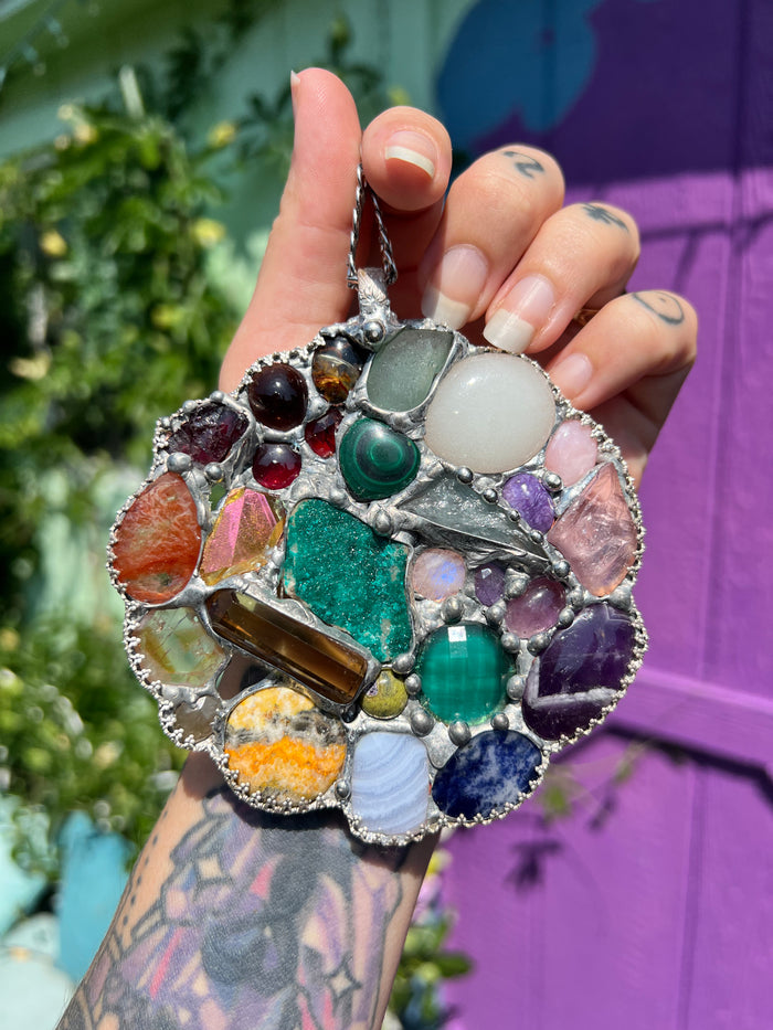 Epic Rainbow Crystal Collector Amulet LARGE!