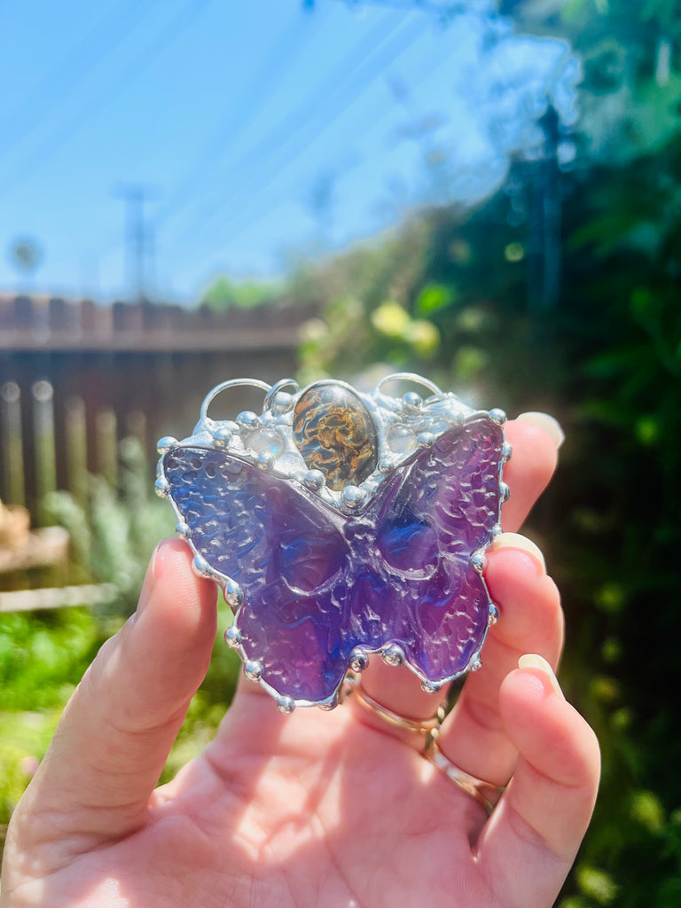 Fluorite DeathMoth amulet no.2