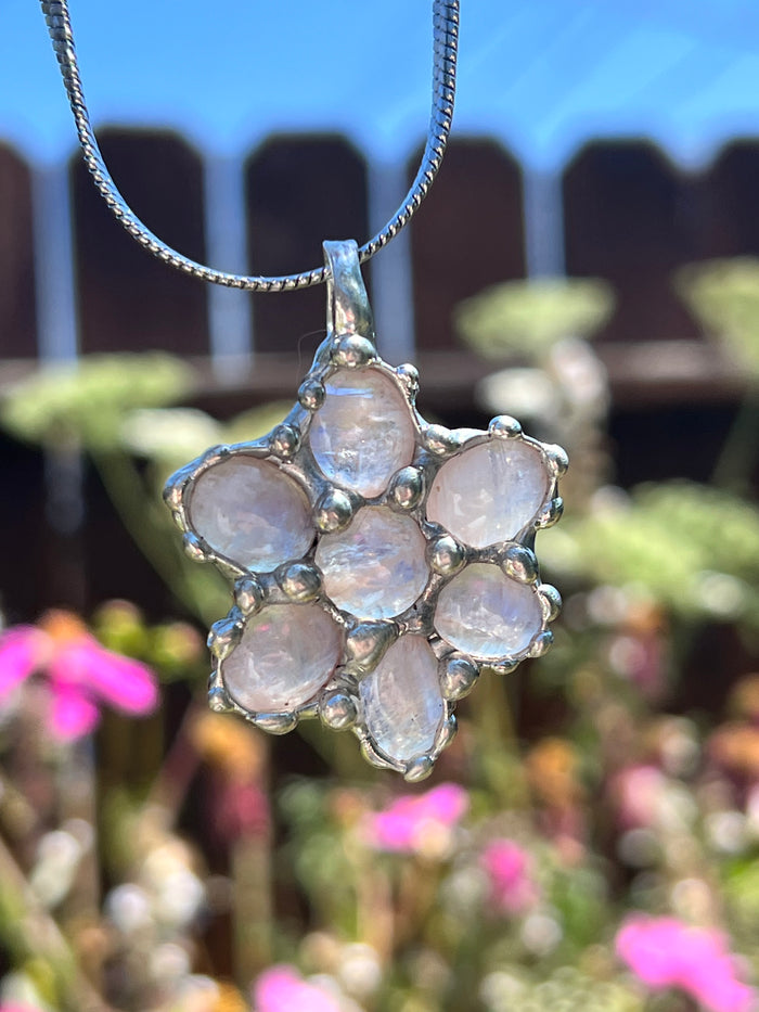 Moonstone flower amulet no.1