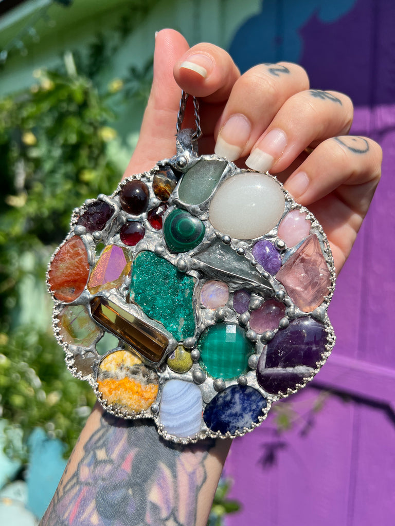 Epic Rainbow Crystal Collector Amulet LARGE!
