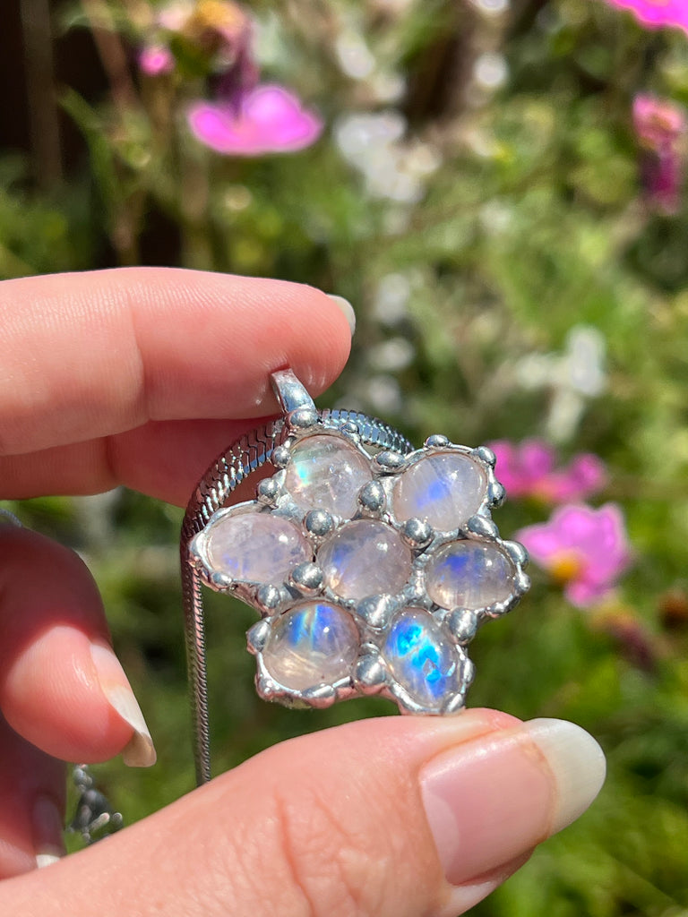 Moonstone flower amulet no.1