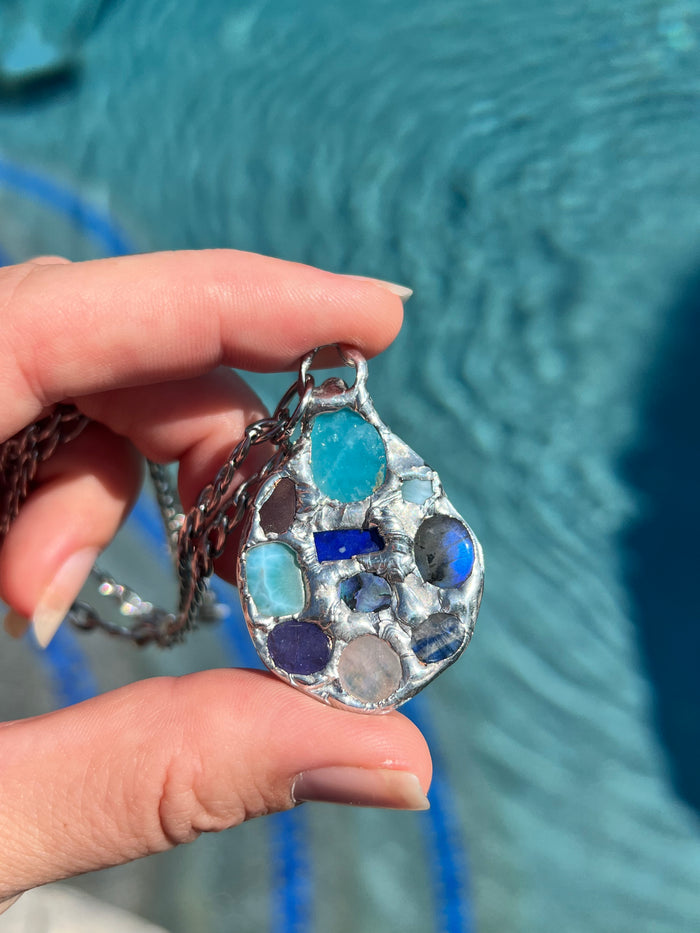 WATER 💧 Crystal collage amulet