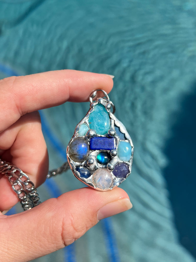 WATER 💧 Crystal collage amulet