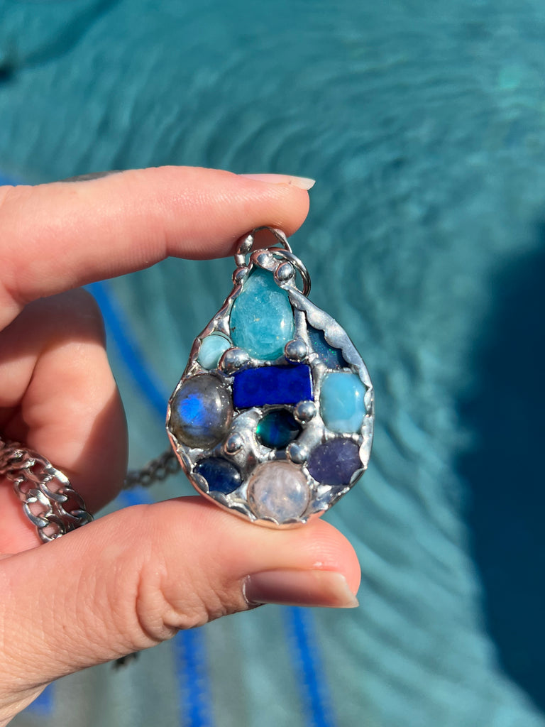 WATER 💧 Crystal collage amulet
