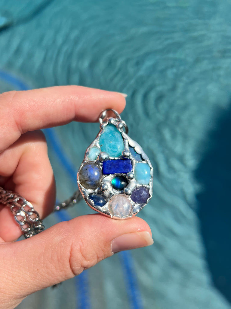 WATER 💧 Crystal collage amulet
