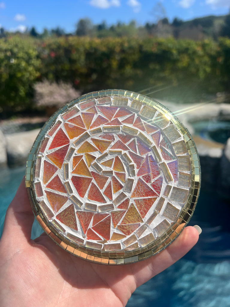 Spiral mosaic wall decor