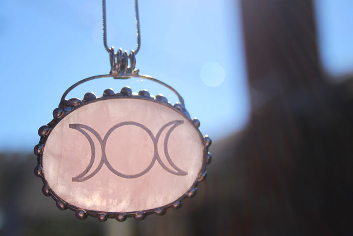 Rose Quartz Triple Goddess