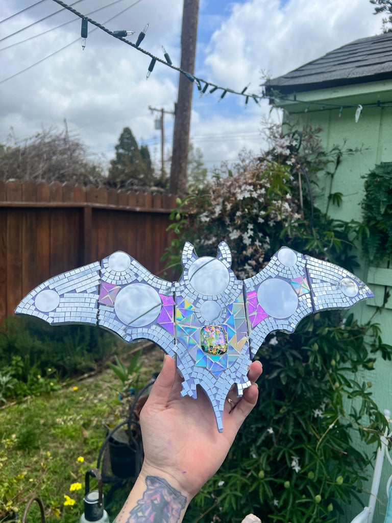 Mirror Disco Mosaic Bat wall hang