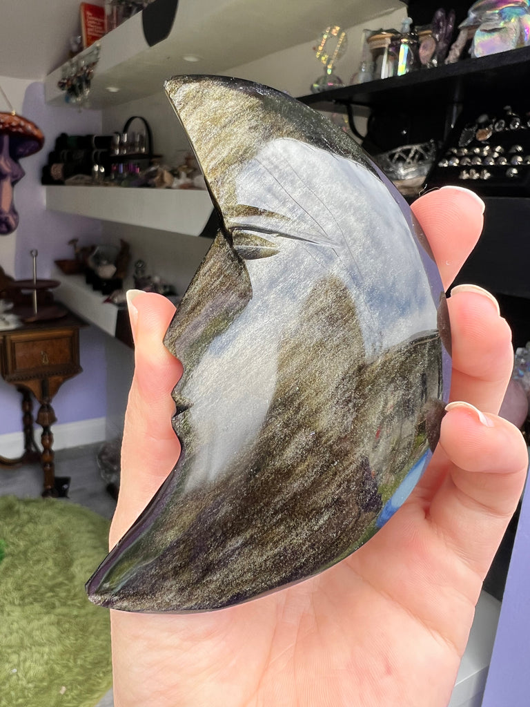 Golden Sheen Obsidian Moon