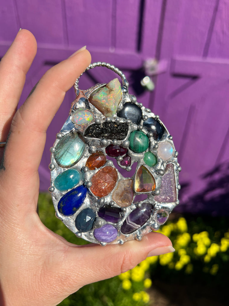 Rainbow Crystal Collector Spiral Amulet