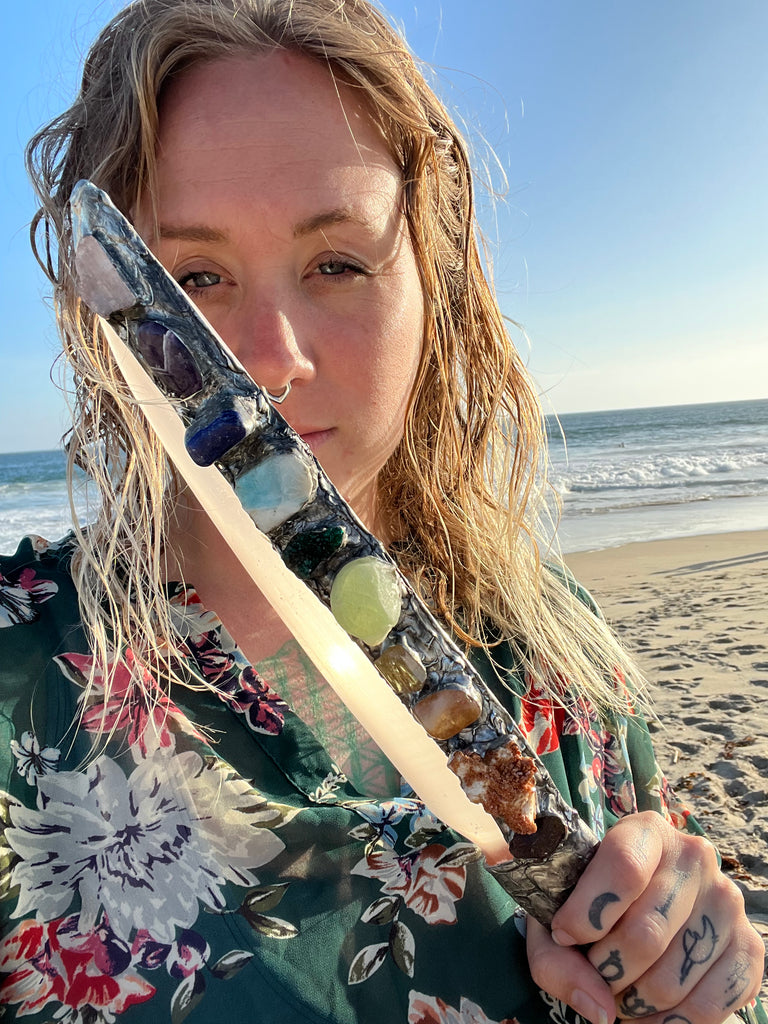 Rainbow Spectrum Selenite Energetic tool
