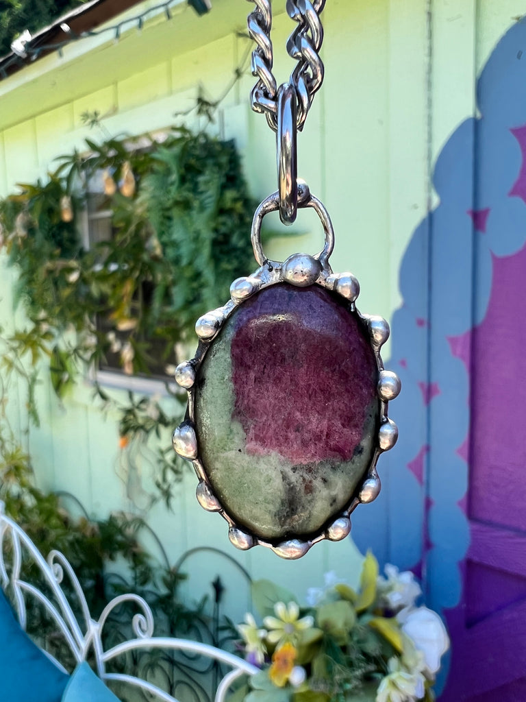 Ruby Zoisite Amulet