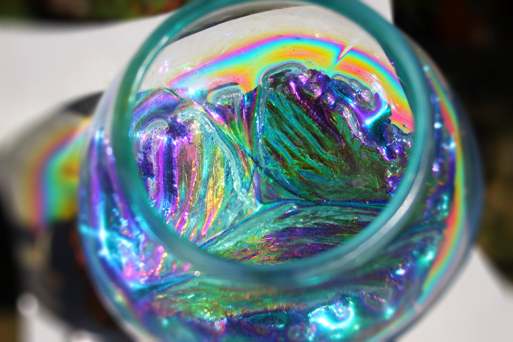 Rainbow Drippy Glass candle/terrarium no.2