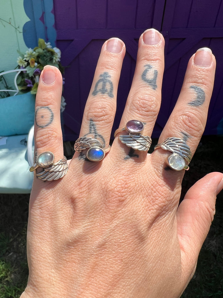 Angel Wing Rings size 6.5 (choose one)
