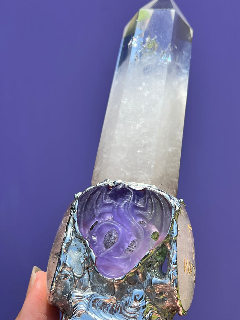 Fluorite Dragon Spirit Wand, Channel water and fire