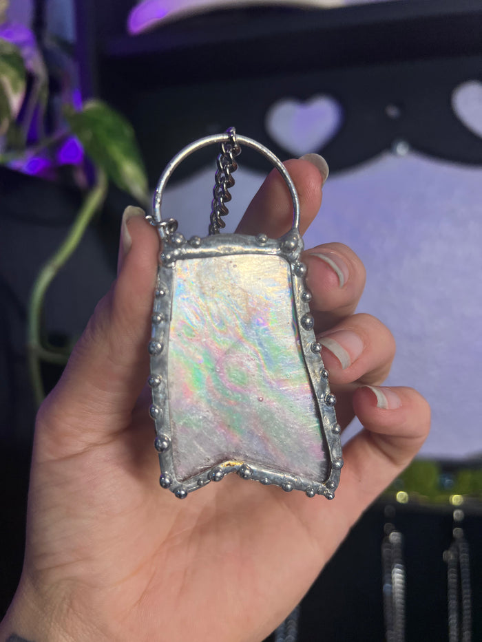 Holographic Lepidolite amulet