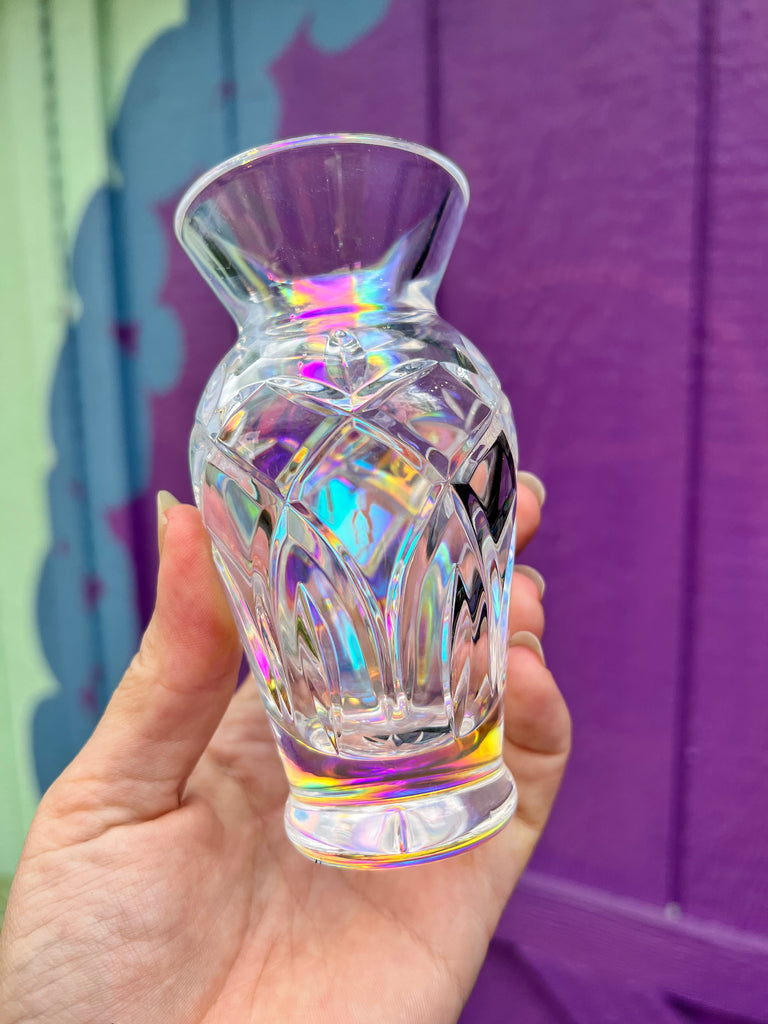 Aurafied Vintage glass vase