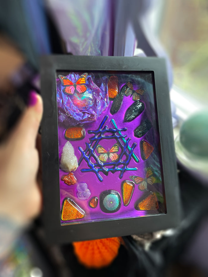 Purple Vortex - 3D mosaic Shadow Box
