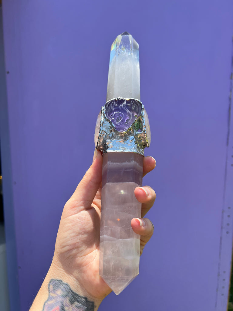 Fluorite Dragon Spirit Wand, Channel water and fire