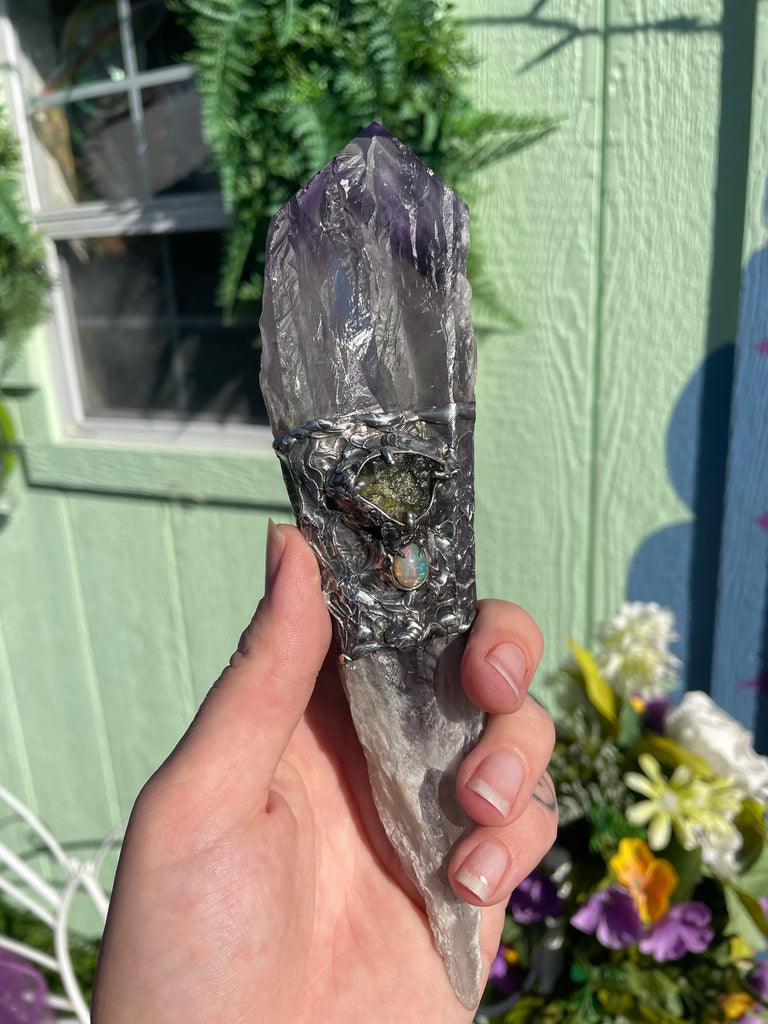 Galactic Rainbow Chakra Aligner on Amethyst Sceptor
