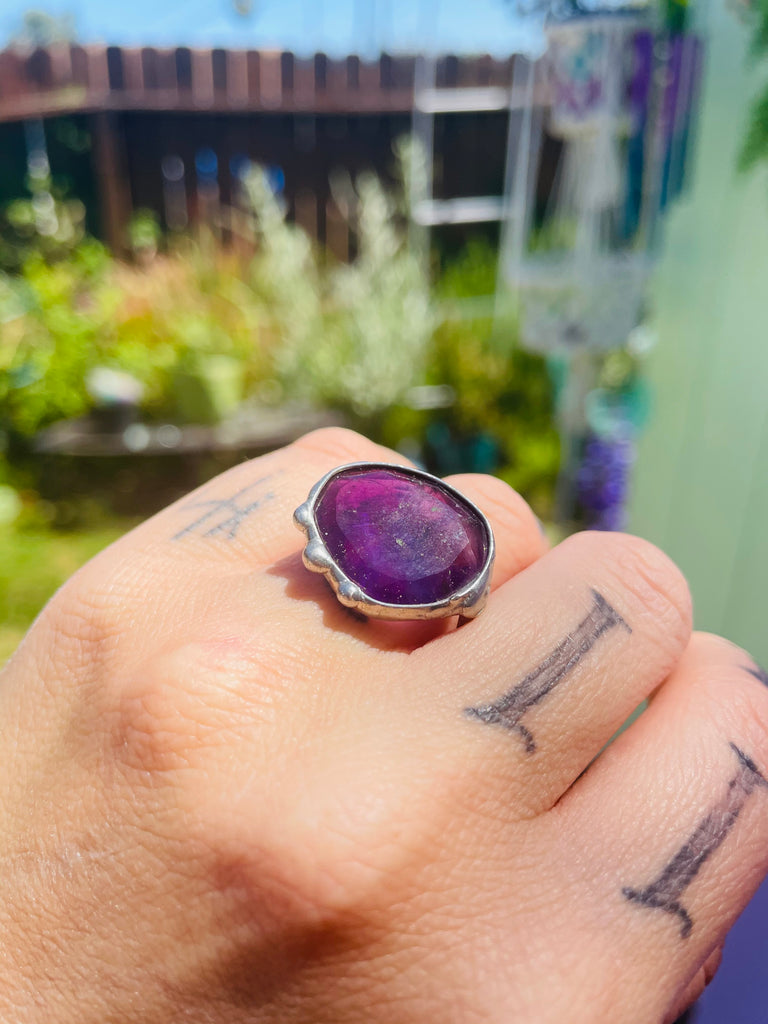 Handmade Amethyst ring size 4.5
