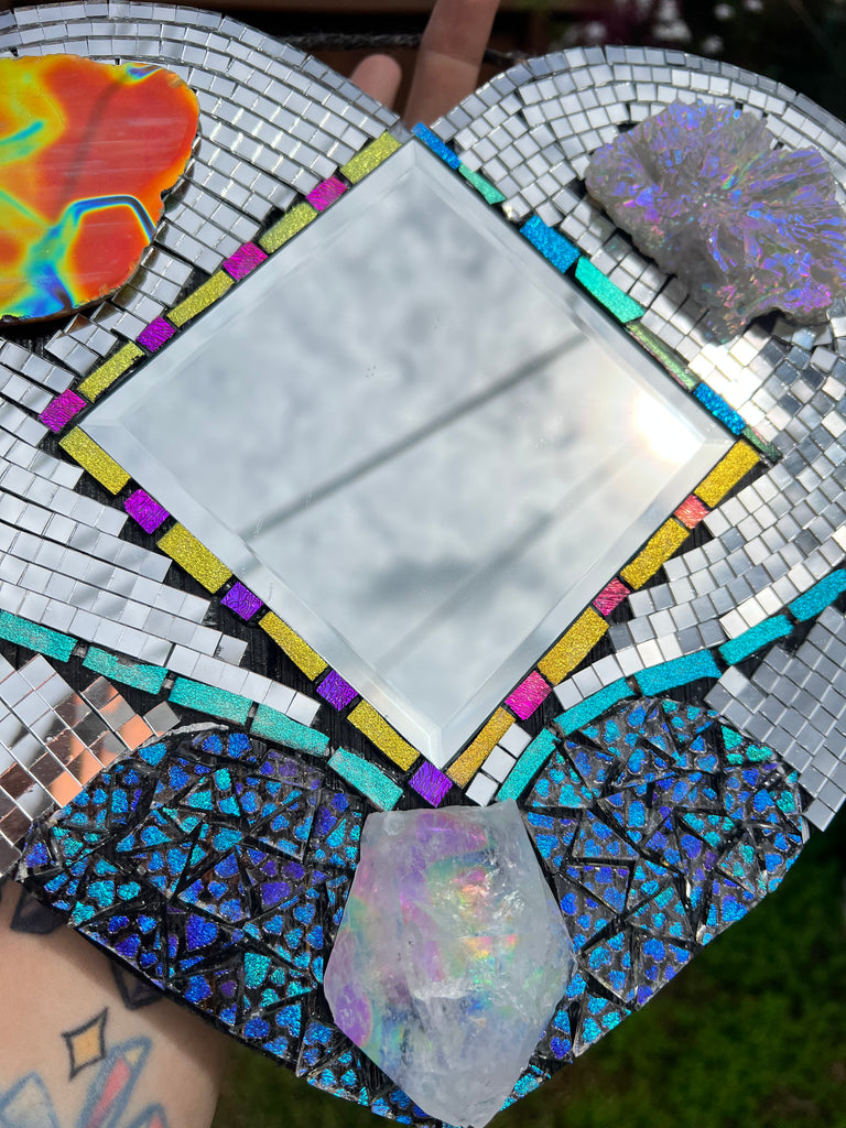 Mosaic Disco Heart Mirror