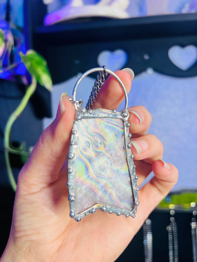 Holographic Lepidolite amulet