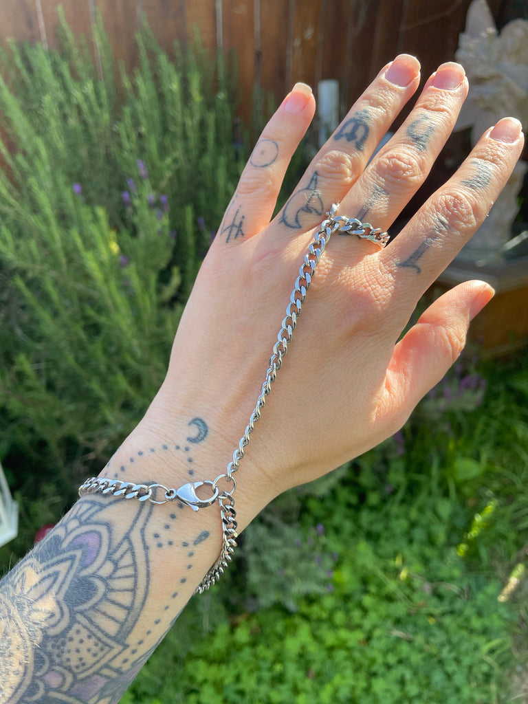 Unique Silver Ring Bracelet (no charm) ADD YOUR RING SIZE IN THE NOTES