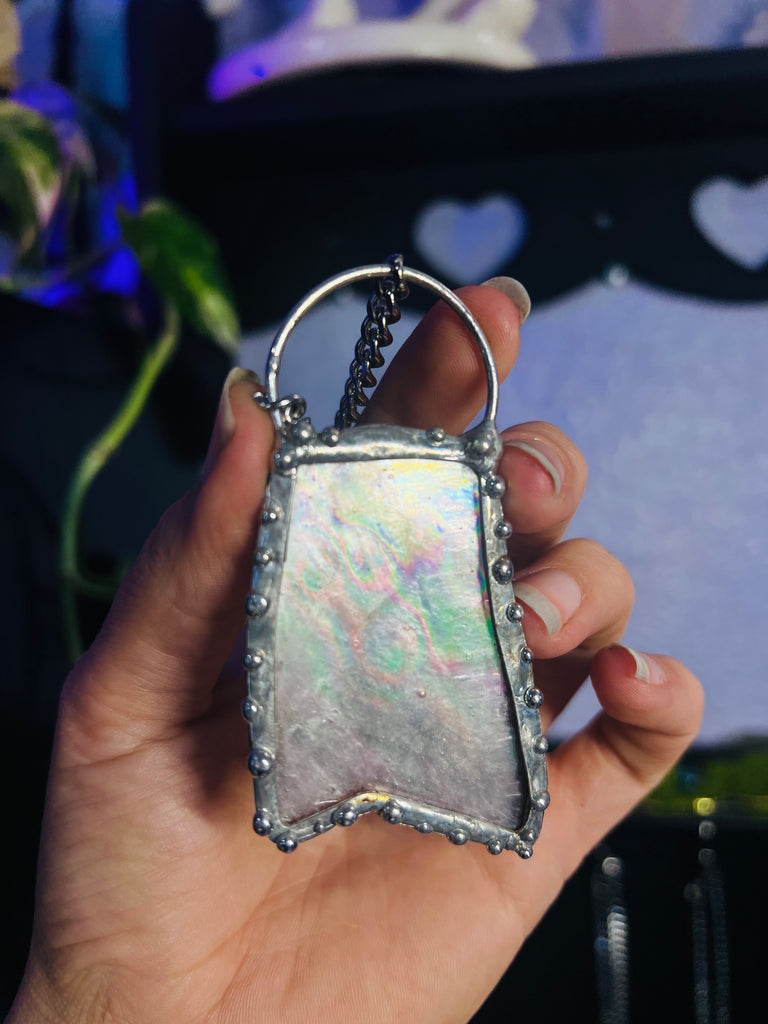 Holographic Lepidolite amulet