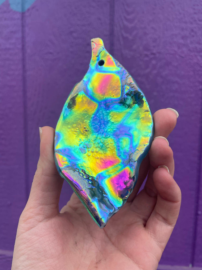 Handmade Aura Ceramic Leaf dish and/or wall art