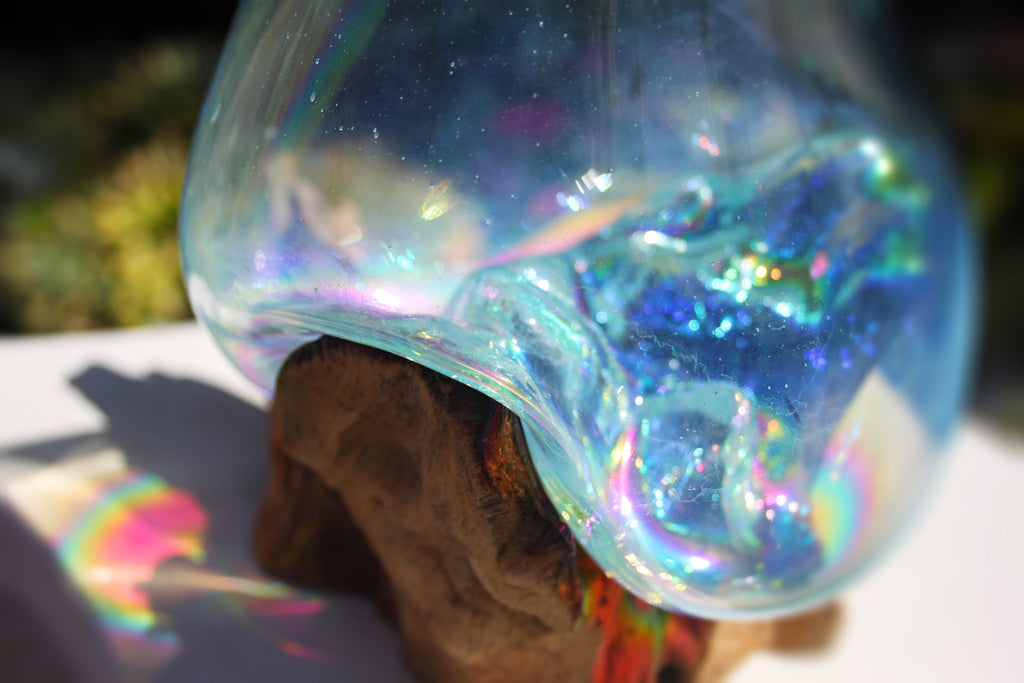 Rainbow Drippy Glass candle/terrarium no.6