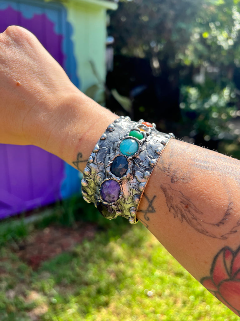 Rainbow Chakra Crystal Bangle