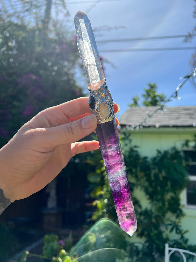 Generating Channeler wand with Fluorite and Colombian Quartz