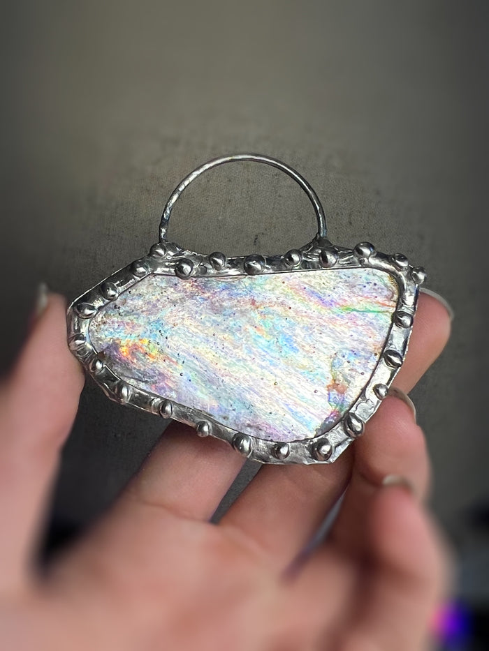 Holographic Lepidolite amulet no.2