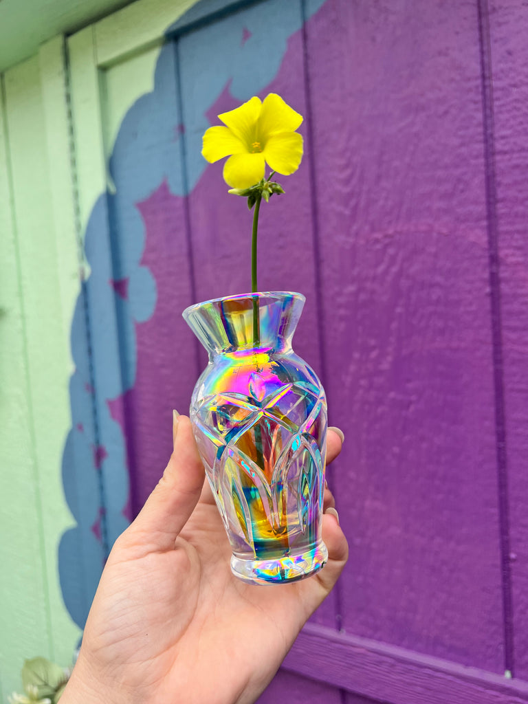 Aurafied Vintage glass vase