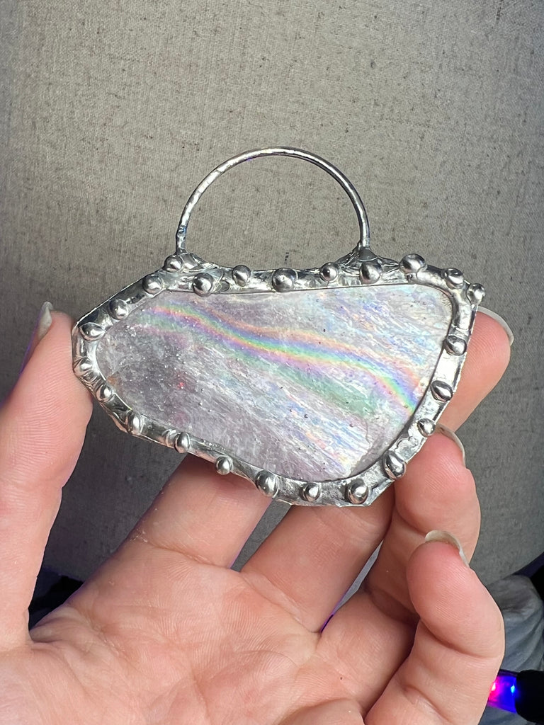 Holographic Lepidolite amulet no.2
