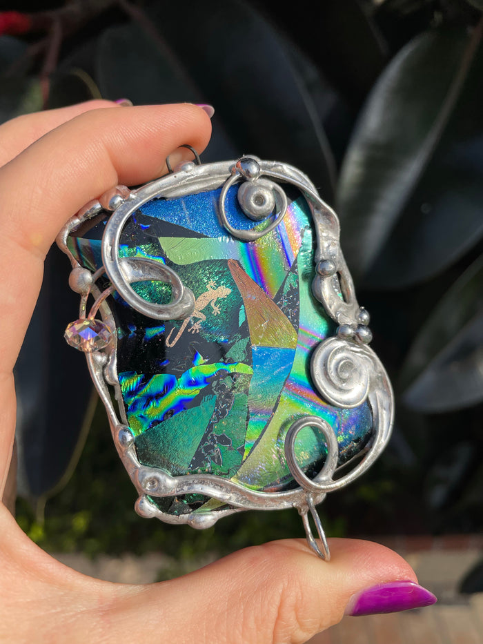 Blue Green Dichroic sun catcher