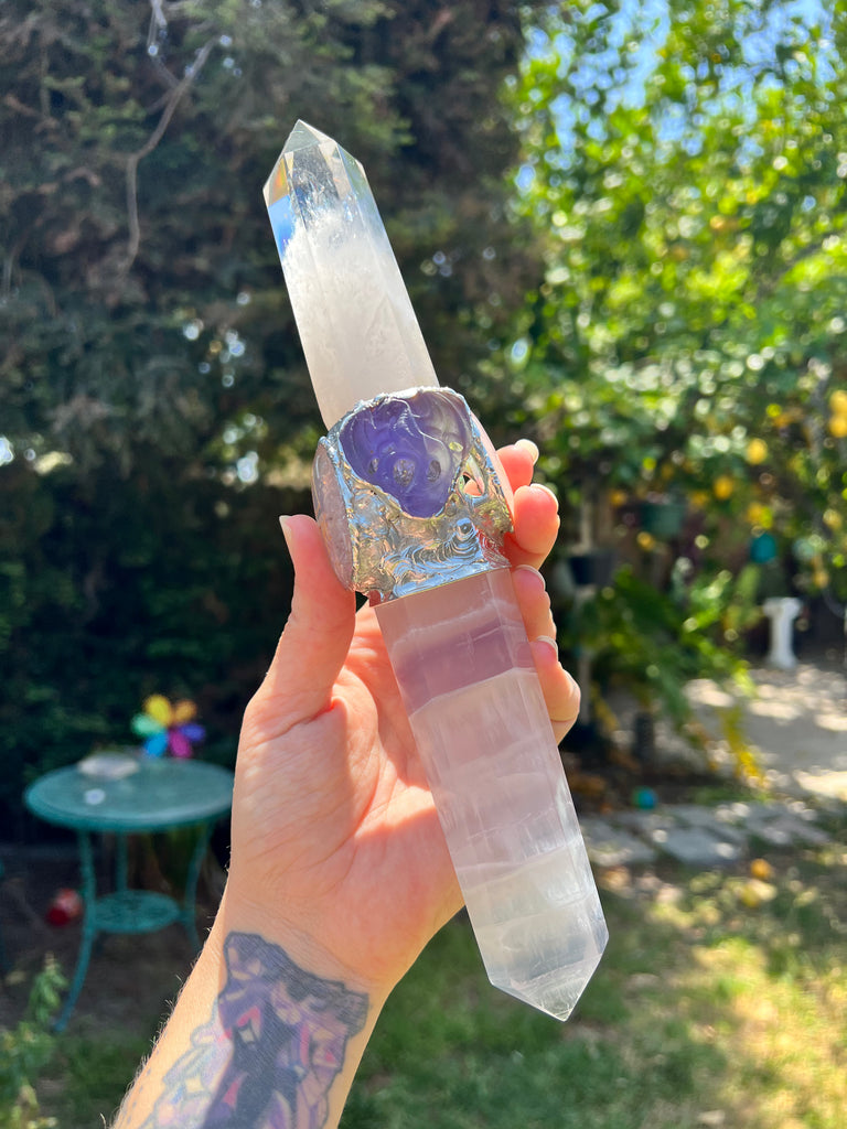 Fluorite Dragon Spirit Wand, Channel water and fire