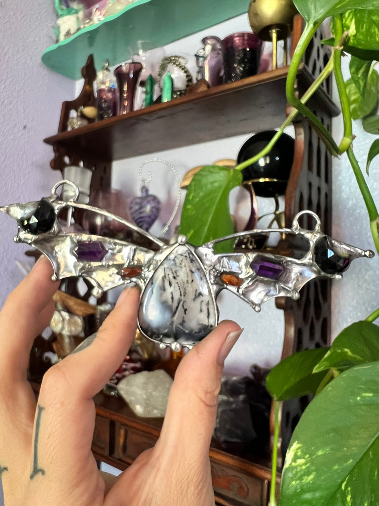 Dendritic Dragon chest piece amulet