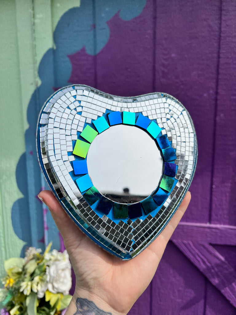 Disco Dichroic handmade heart Mirror