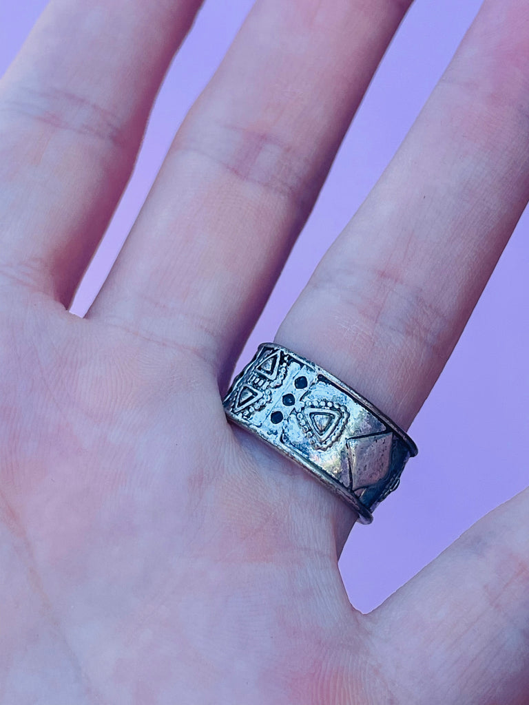 Tribal Silver ring size 6
