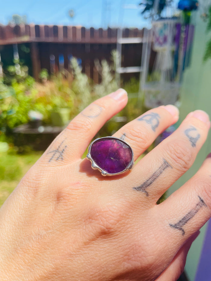 Handmade Amethyst ring size 4.5
