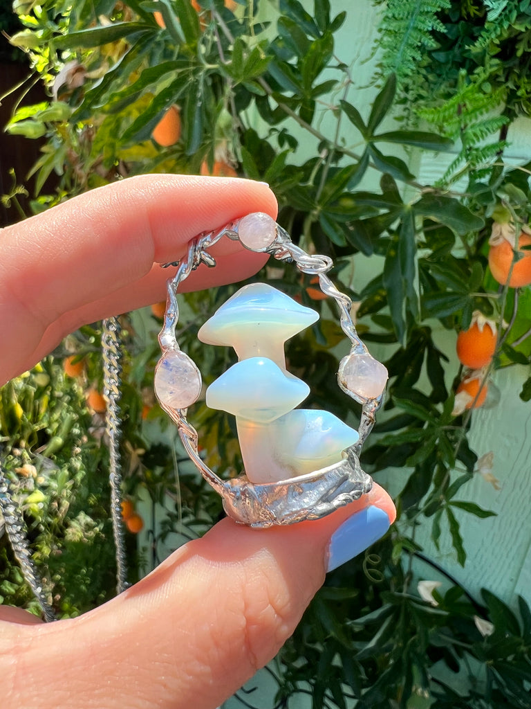 Opalite Mushrooms with moonstones