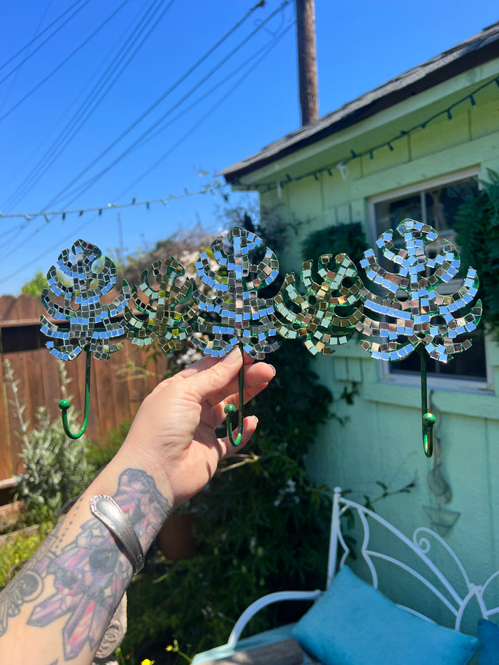 Disco Mosaic Monstera Leaf Key/jewelry holder