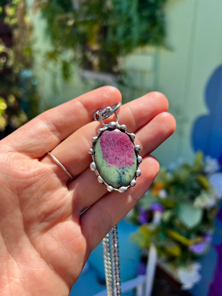 Ruby Zoisite Amulet