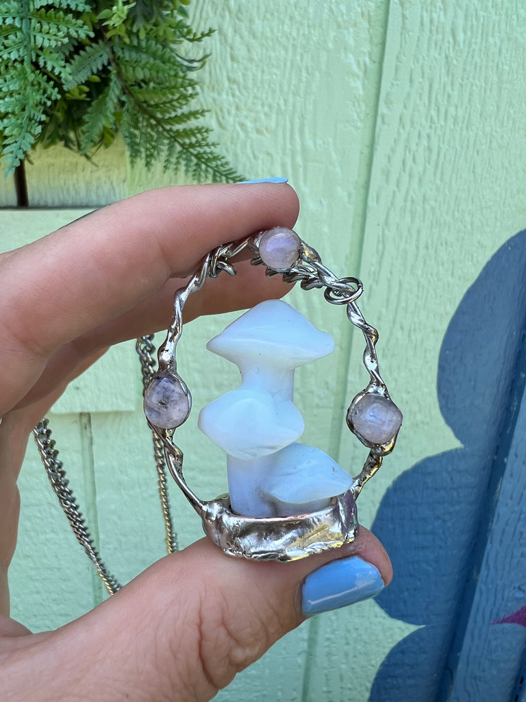 Opalite Mushrooms with moonstones