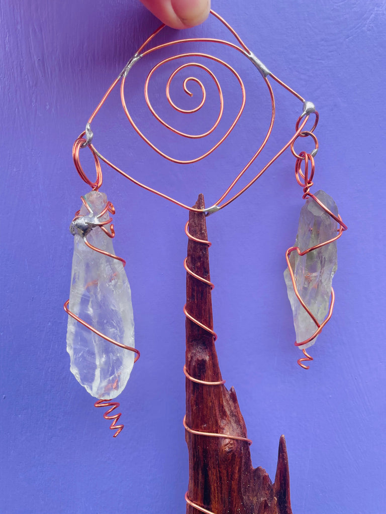 Fairy Home Protection for the healer- Prassiolite and Honey Calcite