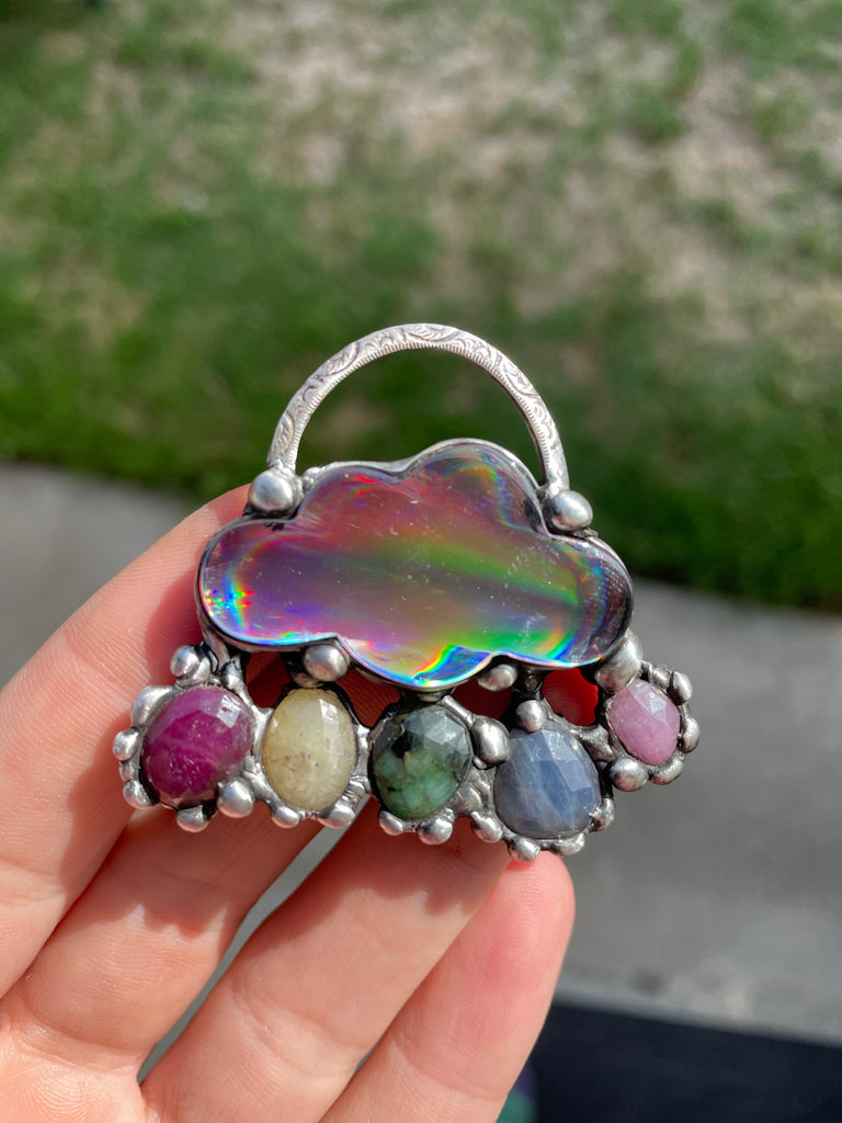 Recycled CD Cloud Rainbow