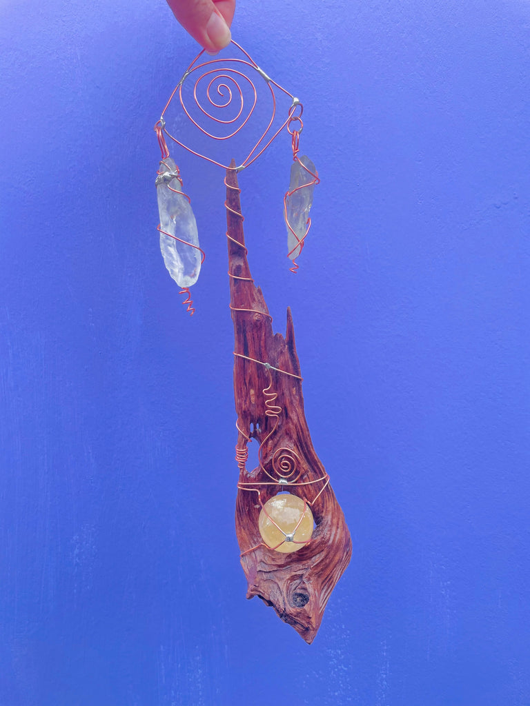 Fairy Home Protection for the healer- Prassiolite and Honey Calcite