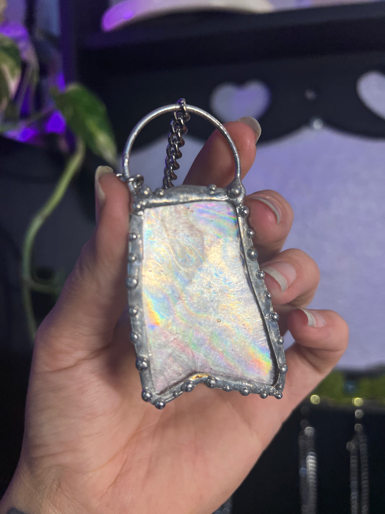 Holographic Lepidolite amulet